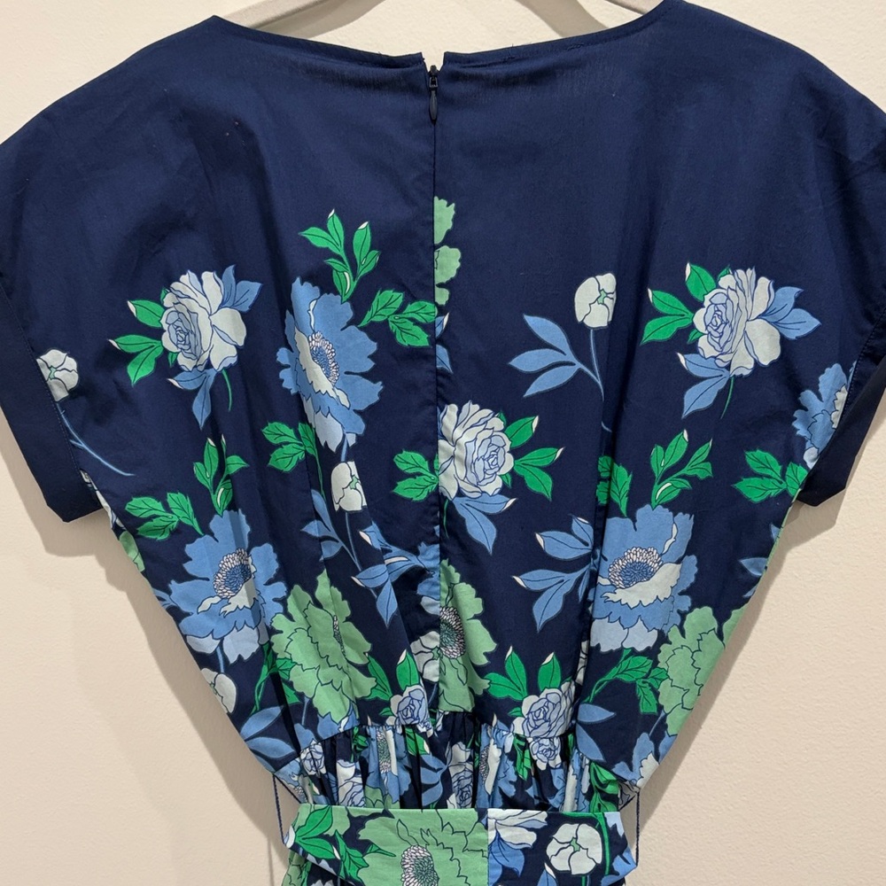 Talbots Navy and Green Floral Maxi Dress - Picture 2 of 5